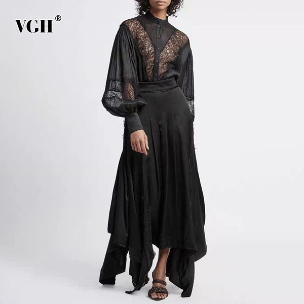 vgh black two piece set for women stand collar long sleeve patchwork lace high waist skirt female sets autumn fashion 210421, White
vgh black two piece set for women stand collar long sleeve patchwork lace high waist skirt female sets autumn fashion 210421, White