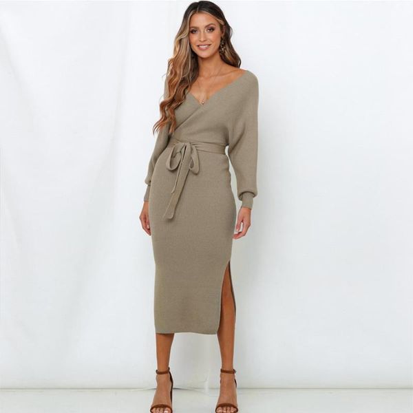 casual dresses party bodycon wrap dress women autumn 2021 long sleeve pullover v-neck sweater knitted basic slim female clothing, Black;gray
casual dresses party bodycon wrap dress women autumn 2021 long sleeve pullover v-neck sweater knitted basic slim female clothing, Black;gray