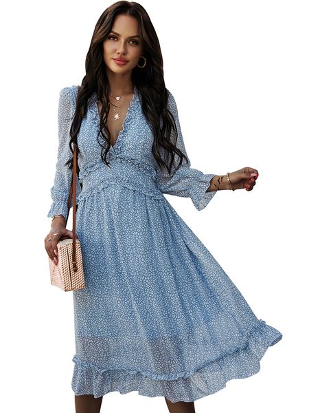 summer women beach bohemian dresses ruffles print v neck chiffon midi dress long sleeve, Black;gray
summer women beach bohemian dresses ruffles print v neck chiffon midi dress long sleeve, Black;gray