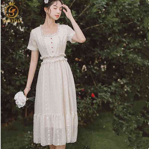 fashion french vintage sweet style square sollar summer dresses women's short sleeve lace embroidery flowers ruffle dress 210520, Black;gray
fashion french vintage sweet style square sollar summer dresses women's short sleeve lace embroidery flowers ruffle dress 210520, Black;gray