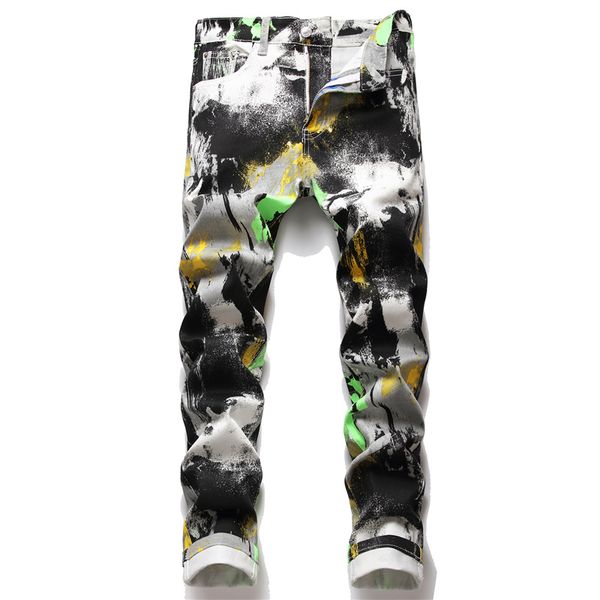 men's printed slim fit stretch pants jeans hip hop fashion elastic skinny biker straight leg streetwear denim pencil pant 5676, Blue
men's printed slim fit stretch pants jeans hip hop fashion elastic skinny biker straight leg streetwear denim pencil pant 5676, Blue