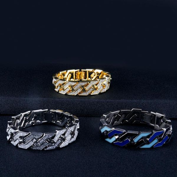 link, chain 17mm hip hop cuban link bracelets for men women punk crystal fashion bling rhinestone bangles alloy jewelry gift accessories, Black
link, chain 17mm hip hop cuban link bracelets for men women punk crystal fashion bling rhinestone bangles alloy jewelry gift accessories, Black