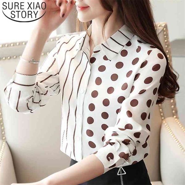 spring shirt women office long sleeve chiffon blouse button striped polka dot korean s blusas for 7185 50 210506, White
spring shirt women office long sleeve chiffon blouse button striped polka dot korean s blusas for 7185 50 210506, White