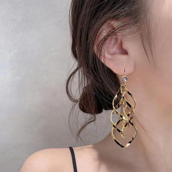 dangle & chandelier european and american fashion spiral long earrings character show thin temperament contracted eardrop, Silver
dangle & chandelier european and american fashion spiral long earrings character show thin temperament contracted eardrop, Silver