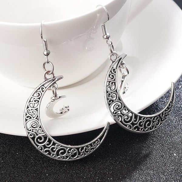 dangle & chandelier vintage crescent shaped earrings for women metal hollow starry sky pendant fashion hip hop jewelry piercing gift, Silver
dangle & chandelier vintage crescent shaped earrings for women metal hollow starry sky pendant fashion hip hop jewelry piercing gift, Silver