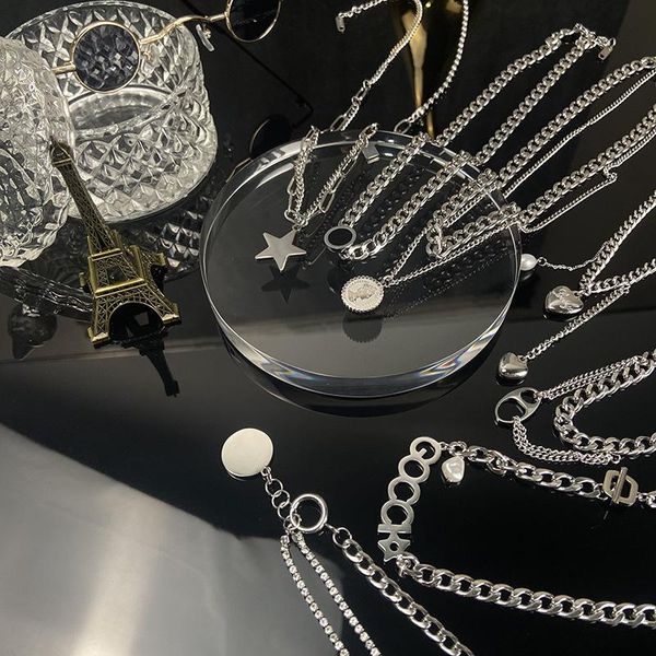 chains multilayer stainless steel chain necklace goth punk hip hop style coin pendant trendy choker party jewelry, Silver
chains multilayer stainless steel chain necklace goth punk hip hop style coin pendant trendy choker party jewelry, Silver