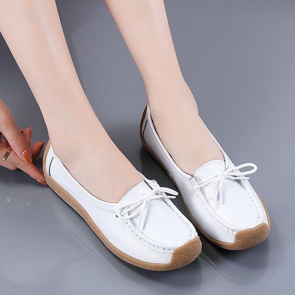 spring and summer women's snail boat shoes leather casual pea bow flat large slippers, Black
spring and summer women's snail boat shoes leather casual pea bow flat large slippers, Black