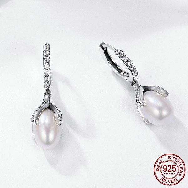 women freshwater pearl drop earrings real 925 sterling silver blooming flower petals luxury silver jewelry, Golden
women freshwater pearl drop earrings real 925 sterling silver blooming flower petals luxury silver jewelry, Golden