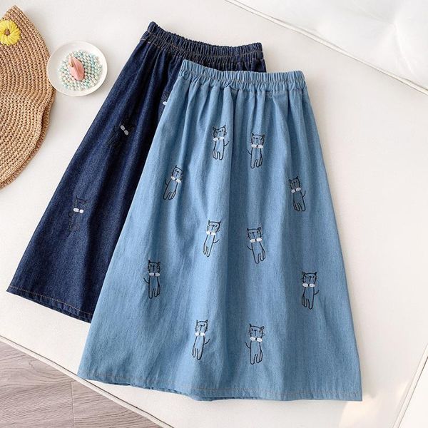 skirts 2021 spring summer vintage women's denim skirt high wasit jeans straight female a-line cute cat back split, Black
skirts 2021 spring summer vintage women's denim skirt high wasit jeans straight female a-line cute cat back split, Black