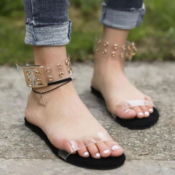 sandals women transparent flat summer gladiator open toe clear jelly shoes ladies roman beach, Black
sandals women transparent flat summer gladiator open toe clear jelly shoes ladies roman beach, Black