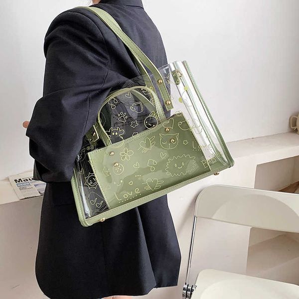 jelly transparent pvc large capacity shoulder women 2021 fashion summer hand tote bag fashion daughter bag
jelly transparent pvc large capacity shoulder women 2021 fashion summer hand tote bag fashion daughter bag