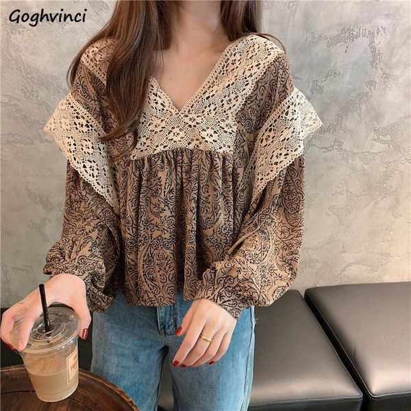 women's blouses & shirts women v-neck lace printed lantern sleeve retro elegant french style fashion leisure females student, White
women's blouses & shirts women v-neck lace printed lantern sleeve retro elegant french style fashion leisure females student, White