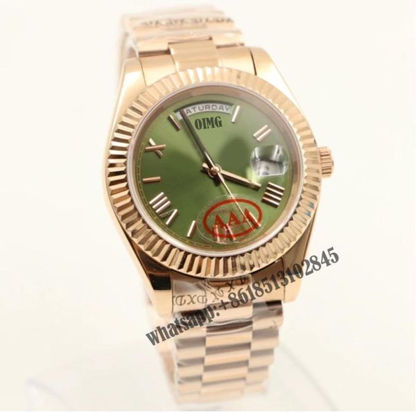 wristwatches business daydate 41mm mechanical self-winding movement champagne dial beveled flap folding concealed crown mens luminous watch, Slivery;brown
wristwatches business daydate 41mm mechanical self-winding movement champagne dial beveled flap folding concealed crown mens luminous watch, Slivery;brown