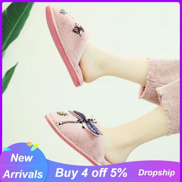 slippers furry women's shoes flat cotton flower print winter thick bottom cute warm home, Black
slippers furry women's shoes flat cotton flower print winter thick bottom cute warm home, Black
