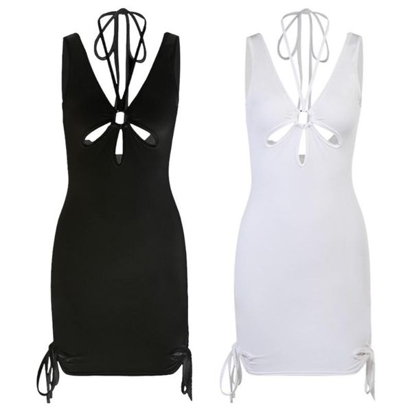 casual dresses women sleeveless halter backless hollow out lace-up slit bodycon mini dress m6cd, Black;gray
casual dresses women sleeveless halter backless hollow out lace-up slit bodycon mini dress m6cd, Black;gray