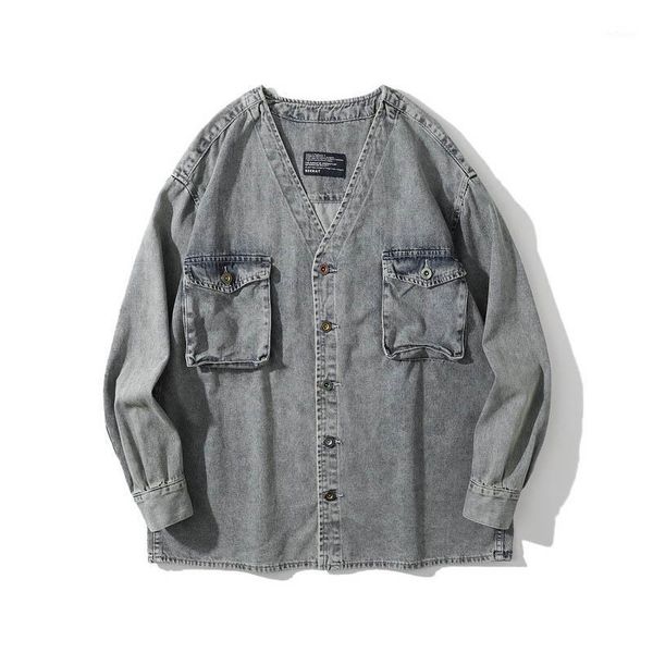 men's jackets kiovno men high street vintage denim cargo front pockets v neck outwear coats streetwear hipster, Black;brown
men's jackets kiovno men high street vintage denim cargo front pockets v neck outwear coats streetwear hipster, Black;brown