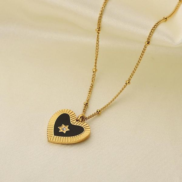 pendant necklaces fashion heart-shaped necklace gold-plated stainless steel black o-chain cubic zircon square for women jewelry gift, Silver
pendant necklaces fashion heart-shaped necklace gold-plated stainless steel black o-chain cubic zircon square for women jewelry gift, Silver