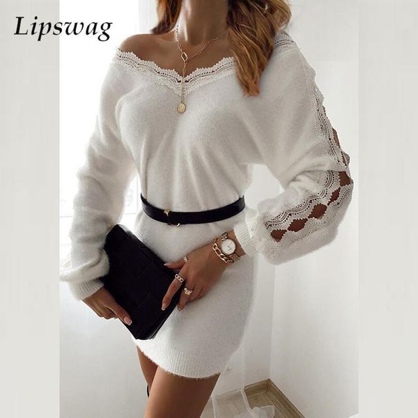 casual dresses fashion office women v neck lace mini dress hollow out long sleeve sweater elegant ladies autumn winter party, Black;gray
casual dresses fashion office women v neck lace mini dress hollow out long sleeve sweater elegant ladies autumn winter party, Black;gray