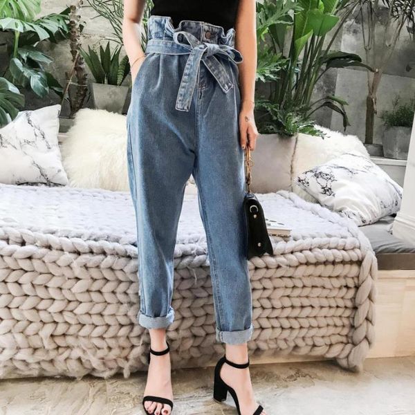 women's jeans women harem pants ripped high waist drawstring denim loose, Blue
women's jeans women harem pants ripped high waist drawstring denim loose, Blue