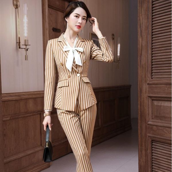 women's two piece pants women blazer and sets 2 pieces ol styles double breasted striped jacket formal professional suit trousers autum, White
women's two piece pants women blazer and sets 2 pieces ol styles double breasted striped jacket formal professional suit trousers autum, White