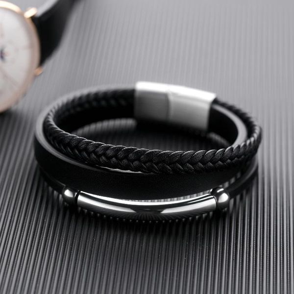 charm bracelets men's leather bracelet simple magnetic suction buckle stainless steel the listing, Golden;silver
charm bracelets men's leather bracelet simple magnetic suction buckle stainless steel the listing, Golden;silver