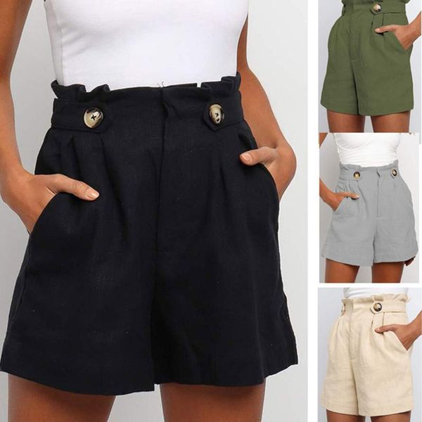 women's shorts summer casual empire women short pants 2021 fashion pockets solid loose folds elastic waist female basic, White;black
women's shorts summer casual empire women short pants 2021 fashion pockets solid loose folds elastic waist female basic, White;black