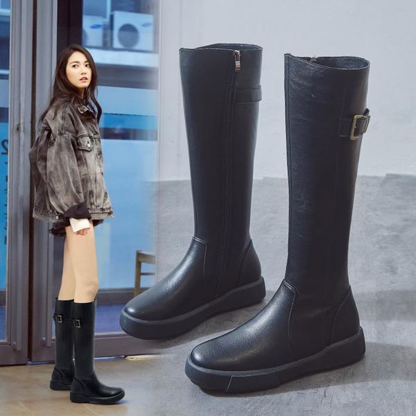boots microfiber fashion leisure autumn winter knee high for women round toe med buckle solid big size shoes, Black
boots microfiber fashion leisure autumn winter knee high for women round toe med buckle solid big size shoes, Black