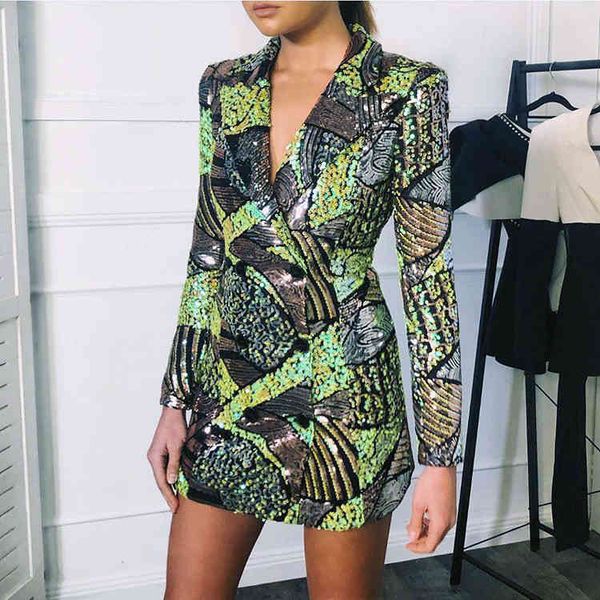 casual dresses women designer long sleeve elegant gliter sequins blazer 2021 ladies celebrity evening party vestido cp1v, Black;gray
casual dresses women designer long sleeve elegant gliter sequins blazer 2021 ladies celebrity evening party vestido cp1v, Black;gray