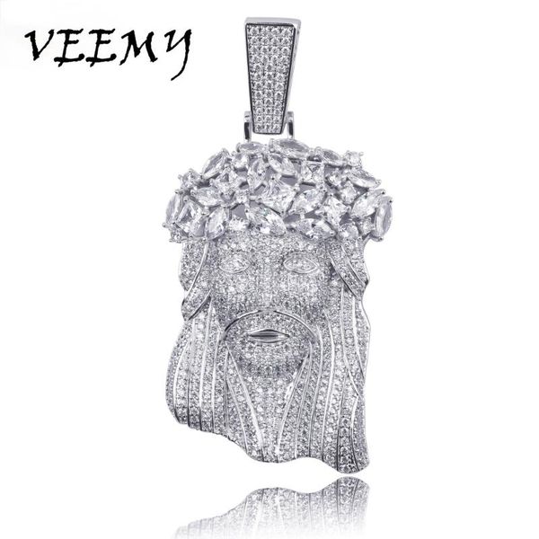 pendant necklaces veemy hip hop big jesus necklace with cuban chain for men gold color iced out cubic zircon fashion jewelry gift, Silver
pendant necklaces veemy hip hop big jesus necklace with cuban chain for men gold color iced out cubic zircon fashion jewelry gift, Silver