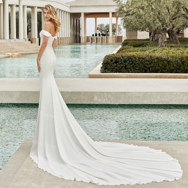 satin boho mermaid wedding dress off the shoulder summer beach civil bride party wear 2021 sweet train backless bridal gowns bohemain robe d, White
satin boho mermaid wedding dress off the shoulder summer beach civil bride party wear 2021 sweet train backless bridal gowns bohemain robe d, White