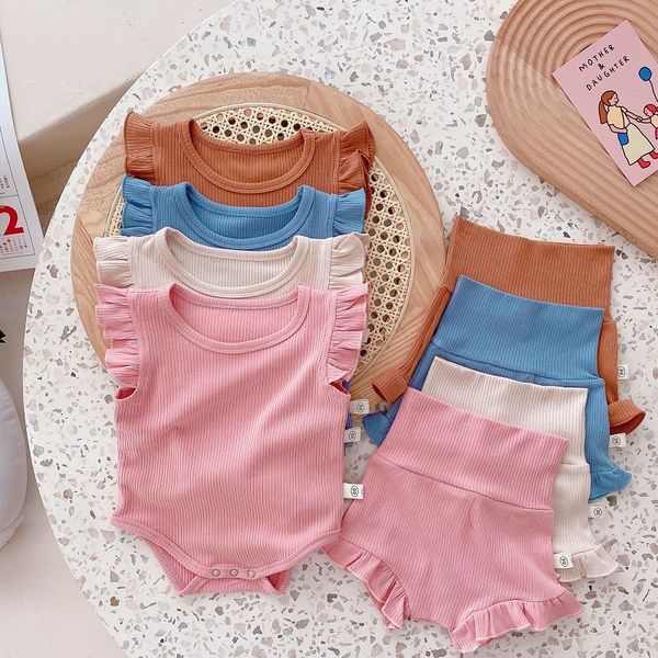 2021 newborn baby clothes ruffles sleeve solid color cotton bodysuit high waist bloomers shorts 2pcs summer clothing set, White
2021 newborn baby clothes ruffles sleeve solid color cotton bodysuit high waist bloomers shorts 2pcs summer clothing set, White
