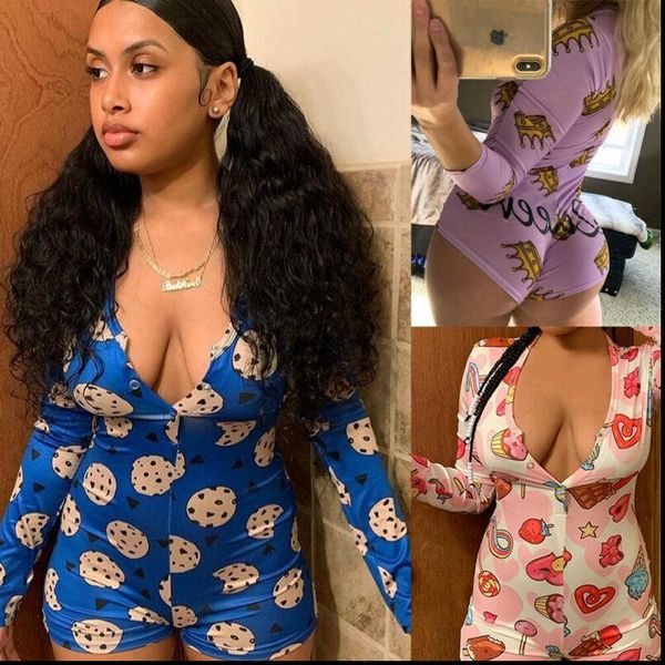 womens jumpsuits cute print romper shorts pajama long sleeve v neck bodycon bodysuit jumpsuit playsuit home wear, Black;white
womens jumpsuits cute print romper shorts pajama long sleeve v neck bodycon bodysuit jumpsuit playsuit home wear, Black;white