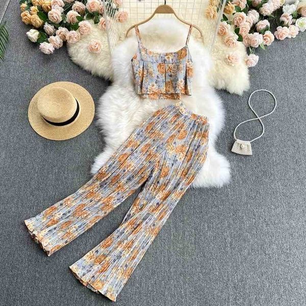 holiday style suit women's summer dress sling short all-match pleated wide-leg pants two-piece 210525, White
holiday style suit women's summer dress sling short all-match pleated wide-leg pants two-piece 210525, White