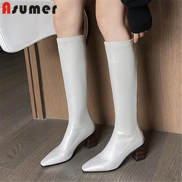 boots asumer 2022 big size 43 high heels women knee stretch pu square toe slim solid colors winter fashion shoes lady, Black
boots asumer 2022 big size 43 high heels women knee stretch pu square toe slim solid colors winter fashion shoes lady, Black