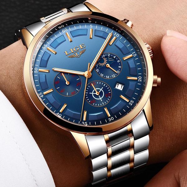 wristwatches lige fashion mens watches stainless steel waterproof sports chronograph quartz watch men relogio masculino, Slivery;brown
wristwatches lige fashion mens watches stainless steel waterproof sports chronograph quartz watch men relogio masculino, Slivery;brown
