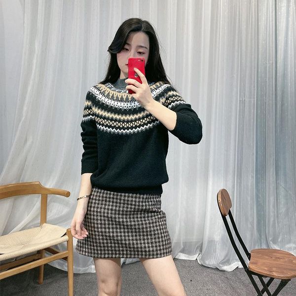 women's sweaters women sweater 2021 autumn and winter round neck loose pullover french retro jacquard, White;black
women's sweaters women sweater 2021 autumn and winter round neck loose pullover french retro jacquard, White;black