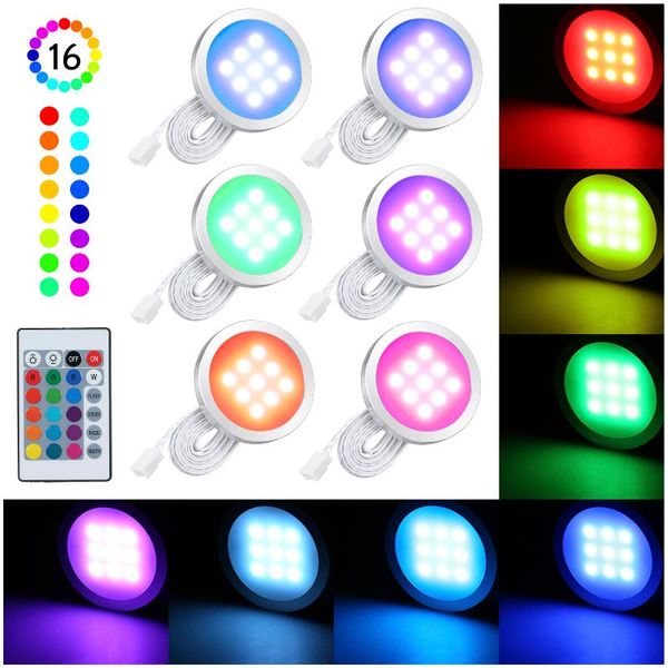 remote control 4/6pcs slim round rgb led under cabinet light kit smd puck lamp color-changing dimmable for kitchen closet
remote control 4/6pcs slim round rgb led under cabinet light kit smd puck lamp color-changing dimmable for kitchen closet