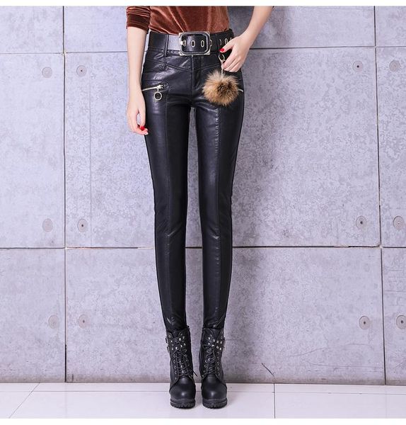 full length soft pu leather pant autumn korean style plus velvet retro thin office lady pencil pants with belt f18 women's & capris, Black;white
full length soft pu leather pant autumn korean style plus velvet retro thin office lady pencil pants with belt f18 women's & capris, Black;white
