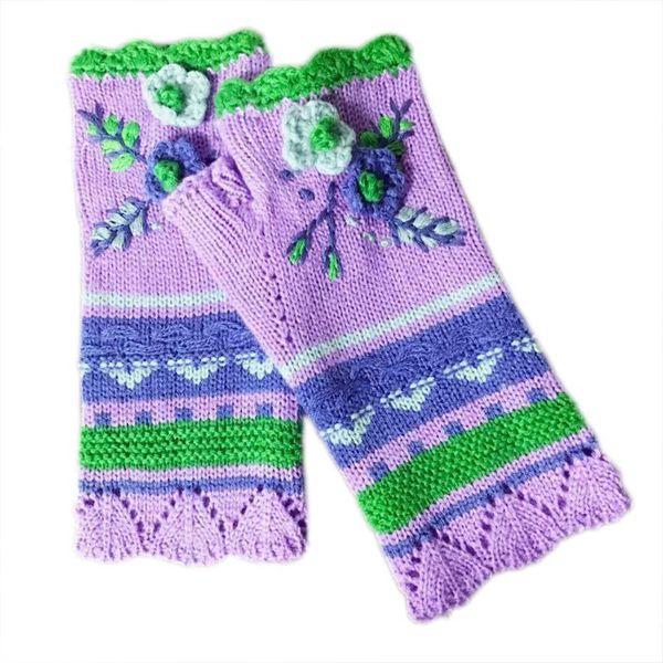 five fingers gloves women winter knit fingerless multicolor crochet floral thumbhole mittens a0nf, Blue;gray
five fingers gloves women winter knit fingerless multicolor crochet floral thumbhole mittens a0nf, Blue;gray