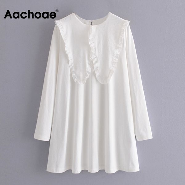 spring summer loose white mini women ruffles peter pan collar casual dresses sweet long sleeve cotton dress 210413, Black;gray
spring summer loose white mini women ruffles peter pan collar casual dresses sweet long sleeve cotton dress 210413, Black;gray