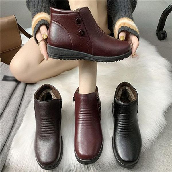 boots women winter shoes zipper ladies waterproof female short snow pu leather warm plush platform flats ankle, Black
boots women winter shoes zipper ladies waterproof female short snow pu leather warm plush platform flats ankle, Black