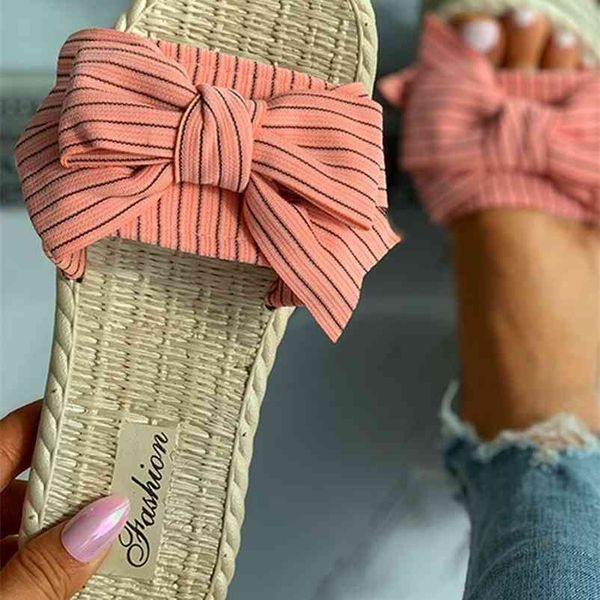 summer faux hemp sole slippers striped butterfly-knot cotton fabric flat open toe outdoor beach slides sweet women shoes ladies 210619, Black
summer faux hemp sole slippers striped butterfly-knot cotton fabric flat open toe outdoor beach slides sweet women shoes ladies 210619, Black