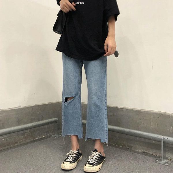women's jeans woman pants spring and summer high waist ripped straight for women loose cropped pantalones vaqueros mujer, Blue
women's jeans woman pants spring and summer high waist ripped straight for women loose cropped pantalones vaqueros mujer, Blue