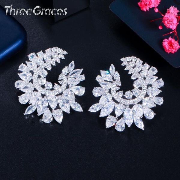 dangle & chandelier threegraces trendy big leaf shape cubic zirconia elegant wedding earrings for bride fashion brand designer jewelry er604, Silver
dangle & chandelier threegraces trendy big leaf shape cubic zirconia elegant wedding earrings for bride fashion brand designer jewelry er604, Silver