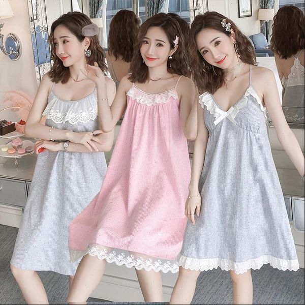100% cotton lingerie women sleepwear spaghetti strap nightgown summer girls lace home dress nightdress night, Black;red
100% cotton lingerie women sleepwear spaghetti strap nightgown summer girls lace home dress nightdress night, Black;red