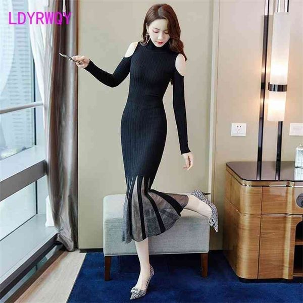 dres's autumn winter style slim and bottom knitted over knee buttocks 210603, Black;gray
dres's autumn winter style slim and bottom knitted over knee buttocks 210603, Black;gray