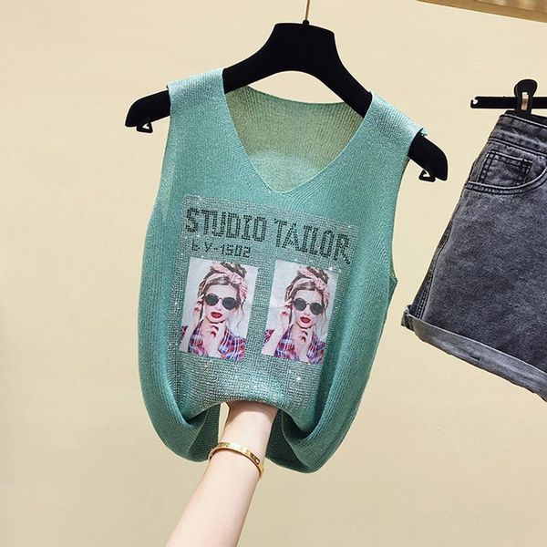 sleeveless summer diamond cotton women t shirts casual print korean tee slim black harajuku, White
sleeveless summer diamond cotton women t shirts casual print korean tee slim black harajuku, White