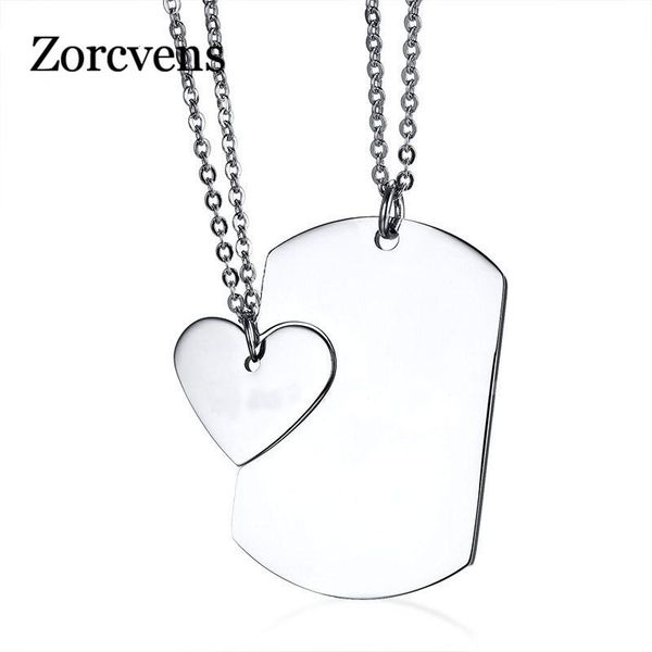pendant necklaces modyle couple necklace id dog tag heart high polished stainless steel trendy women men jewelry, Silver
pendant necklaces modyle couple necklace id dog tag heart high polished stainless steel trendy women men jewelry, Silver