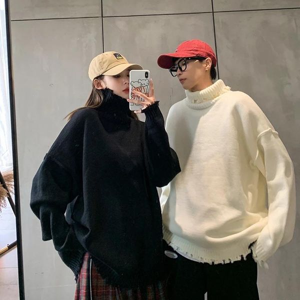 men's sweaters men sweater pullovers couple turtleneck oversized 2021 winter soft warm hip hop knitted black white, White;black
men's sweaters men sweater pullovers couple turtleneck oversized 2021 winter soft warm hip hop knitted black white, White;black
