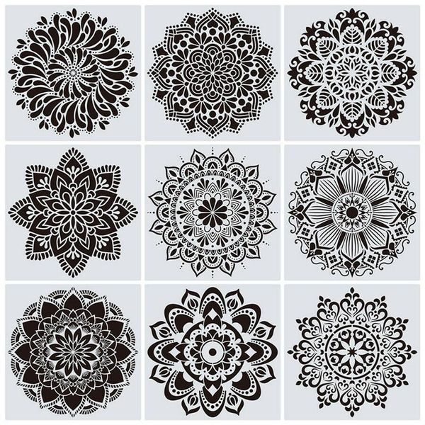 decorative objects & figurines 9 pcs mandala stencils dot painting templates for wood rocks
decorative objects & figurines 9 pcs mandala stencils dot painting templates for wood rocks